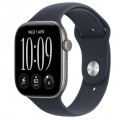 Apple Watch Series 12 (GPS) 46mm Aluminum Case with Navy Blue Sport Band - S/M - Space Gray - (2026)