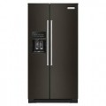 KitchenAid - 22.6 Cu. Ft. Side-by-Side Counter-Depth Refrigerator - Black stainless steel