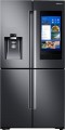 Samsung - Family Hub 22 Cu. Ft. 4-Door Flex French Door Counter-Depth Refrigerator - Fingerprint Resistant Black Stainless Steel
